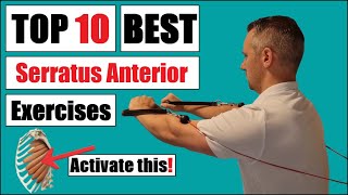 10 BEST Serratus Anterior Strengthening Exercises for Scapular Winging and Shoulder impingement [upl. by Yankee665]