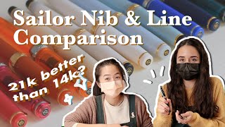 Sailor Fountain Pen Nib amp Line Comparison [upl. by Ttelrats]