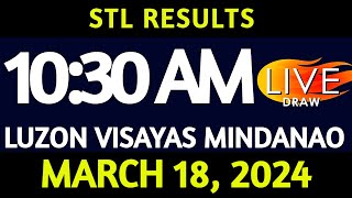 Stl Result Today 1030 am draw March 18 2024 Monday Luzon Visayas and Mindanao Area LIVE [upl. by Danuloff56]