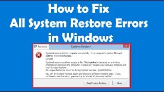 How to Fix All System Restore Errors in Windows [upl. by Diandre]