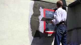 Repair bad stucco patch before painting [upl. by Aiyotal431]