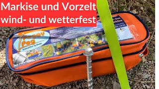 Markise und Vorzelt wind und wetterfest sicher [upl. by Gapin]