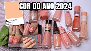 Mais de 20 Inspirações de Unhas e Esmaltes com a COR DO ANO 2024 PEACH FUZZ [upl. by Cired308]