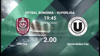 CFR Cluj vs FC „U” ClujNapoca  Superliga  21122023  COMENTARIU LIVE [upl. by Atram751]