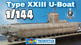 Full Build Type XXIII UBoat  1144 Trumpeter [upl. by Kedezihclem]