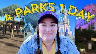 4 Parks 1 Day The Ultimate Park Hopper Challenge 🏰🌐🎬  Disney World [upl. by Pruchno692]