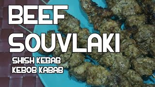 Beef Souvlaki BBQ Recipe  Shish Kebab Kebob Kabab Greek [upl. by Nomael]