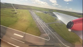 Go Around Saab 340 Crosswind landing  Shetland  Orkney [upl. by Ayhtin]