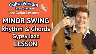 MINOR SWING Chords LESSON  Minor Swing Guitar Tutorial  La Pompe Gypsy Jazz Rhythm [upl. by Lusar477]