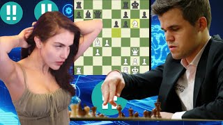 Correct chess game  Magnus Carlsen vs Alexandra Botez 2 [upl. by Chantal]