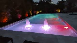 sundeck swimming pool bubblers at night [upl. by Nilac]