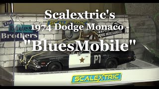 Scalextrics 1974 Dodge Monaco  BluesMobile Slot Car [upl. by Amsaj572]