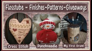 flosstube 012124 Cross Stitch amp Punch Needle Finishes Pattern Parade Giveaways [upl. by Pease533]