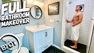 small BATHROOM MAKEOVER  START TO FINISH Part 3 of 3 [upl. by Fae]