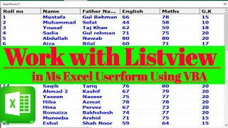 Work with ListView Control in Ms Excel Userform Using VBA With Easy and Simple Method [upl. by Charlie881]