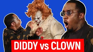 Diddy screams like crazy for 150 seconds after being scared by a clown Halloween Prank [upl. by Annekahs798]