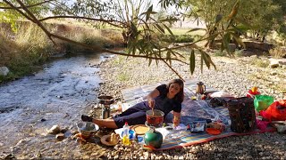 Cooking pasta with a special mushroom and cream sauce by a village girl [upl. by Enirolf]