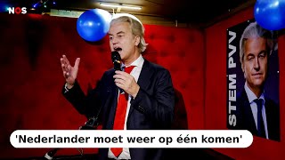 Eerste reactie Geert Wilders PVV Met 35 zetels willen we en gaan we ook besturen [upl. by Kiker]