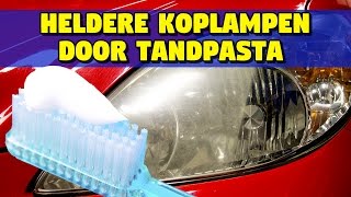 KOPLAMPEN HELDER POLIJSTEN MET TANDPASTA [upl. by Suinotna817]