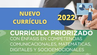 🔴 NUEVO CURRÍCULO PRIORIZADO 2022  Con énfasis en competencias [upl. by Yengac]