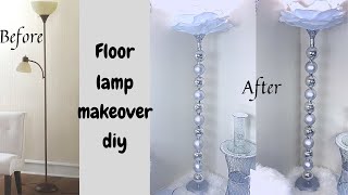 OLD FLOOR LAMP MAKEOVER simple idea of how to make your lamp look glamorous Home decor DIY [upl. by Veedis688]