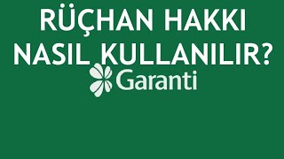 Garanti BBVA Rüçhan Hakkı Nasıl Kullanılır [upl. by Solberg706]