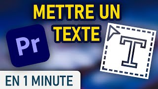 Insérer un texte sur Premiere Pro [upl. by Wyon]