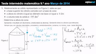 Volumes e Áreas  Teste Intermédio 9º Ano [upl. by Hassi337]