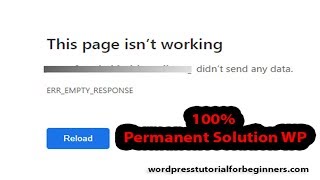 How to fix page isnt working I ERREMPTYRESPONSE I WordPress page doesnt work [upl. by Sinnelg]