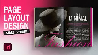 How to Minimal Magazine Design Page Layout in Adobe InDesign CC  Graphic Design Tutorials [upl. by Siva]