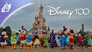 Celebration with 100 Characters at Disneyland Paris for Disney 100 [upl. by Pompea]