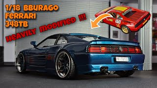 Heavy modified Bburago Widebody Ferrari 348tb 118 Restoration [upl. by Hartman]