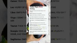 Zodiac Signs While Driving [upl. by Froemming977]