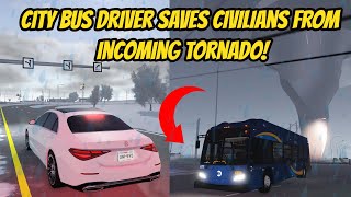 Greenville Wisc Roblox l HUGE TORNADO City Bus Driver Rescue Special Roleplay [upl. by Kcirret]