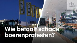 Boerenprotesten zorgen voor miljoenenschade supermarkten wie gaat dat betalen [upl. by Hatch]