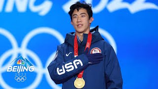 Nathan Chen accepts his very first gold medal after free skate  Winter Olympics 2022  NBC Sports [upl. by Schweiker661]