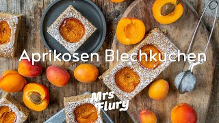 Aprikosenkuchen vom Blech  leichtes Biskuit ohne Eier  vegan backen [upl. by Manda838]