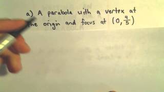 Conic Sections Parabolas Part 4 Focus and Directrix [upl. by Mapes52]