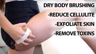 Dry Body Brushing Tutorial  How To Reduce Cellulite [upl. by Anwahsiek385]