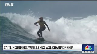 Oceanside surfer Caitlin Simmers wins Lexus WSL Championship [upl. by Andreas380]