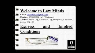 Express and Implied Conditions and Warranty  Sales of Goods Act  Business Laws [upl. by Vocaay]