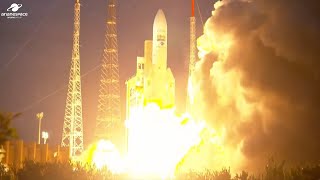 Final Ariane 5 rocket launches pair of satellites from French Guiana [upl. by Analeh866]