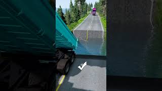 Dump truck vs water pit 5  carsvswaterpit beamngdrive doubleflatbedtrailertruckvsspeedbumps [upl. by Venice]