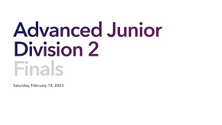 2023  Advanced Junior Category  Saturday Final [upl. by Durr]