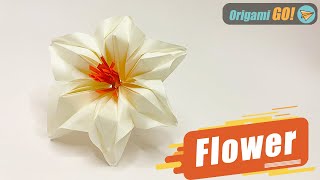 How to Make an Origami Flower  Paper Gardenia Flower Easy Tutorial origami [upl. by Knutson711]