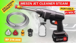 Mesin cuci steam motormobil Jet Cleaner portable 21 VOLT [upl. by Genesia]