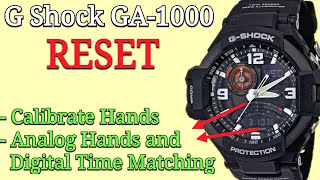 G Shock GA1000 5302 Reset  How To Sync Calibrate Analog and Digital Time Gravity Master [upl. by Annyrb]