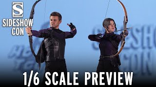 Hot Toys Hawkeye amp Kate Bishop Figure Previews  Sideshow Con 2022 [upl. by Assisi]