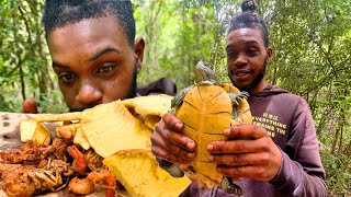 CREEK TO PLATE Prawn amp Breadfruit Feast  Unexpected Turtle Catchquot [upl. by Noyr]