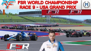 rFactor 2 Formula SimRacing World Championship Race 9  USA Grand Prix [upl. by Nnyrat190]